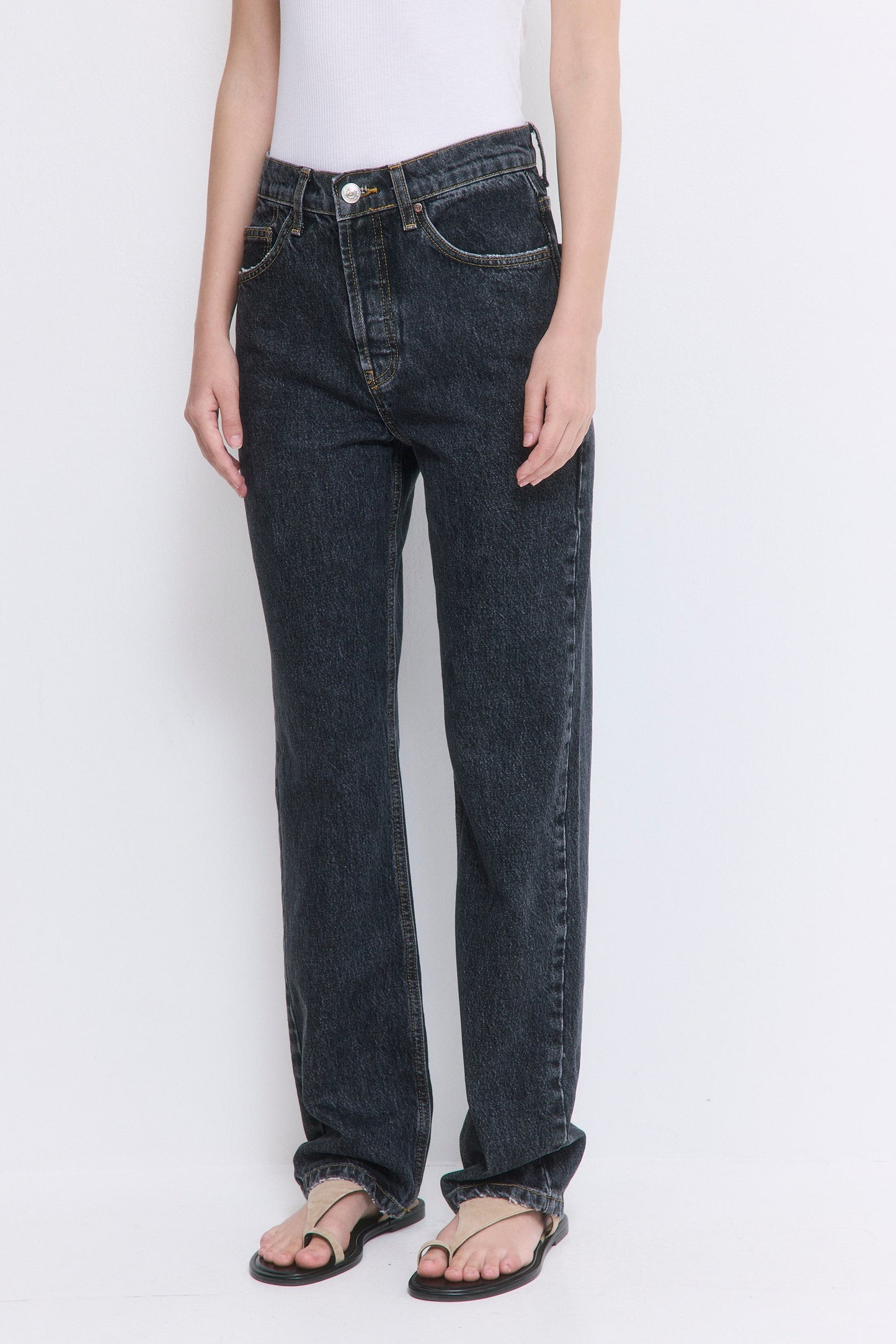 No.6| High Waisted Straight Full Length Denim
