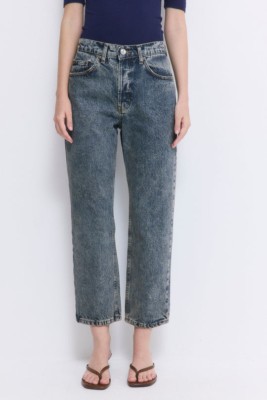No.5| High Waist Straight Cropped Denim