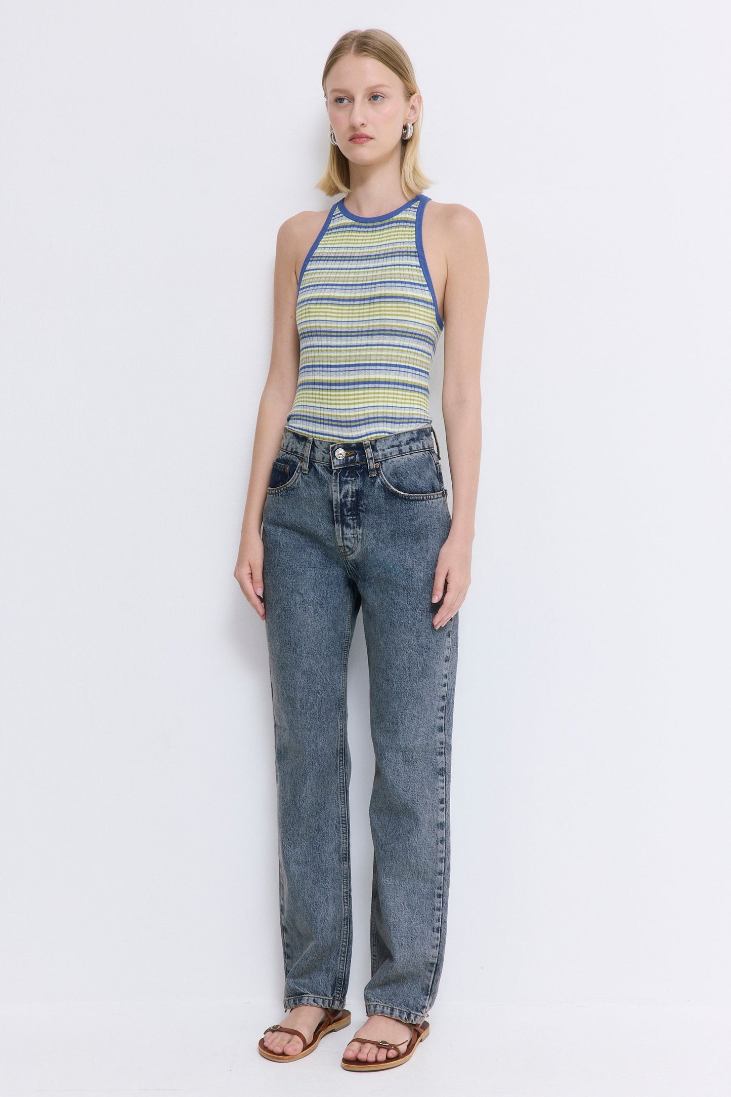 No.6| High Waisted Straight Full Length Denim - Dé Rococo