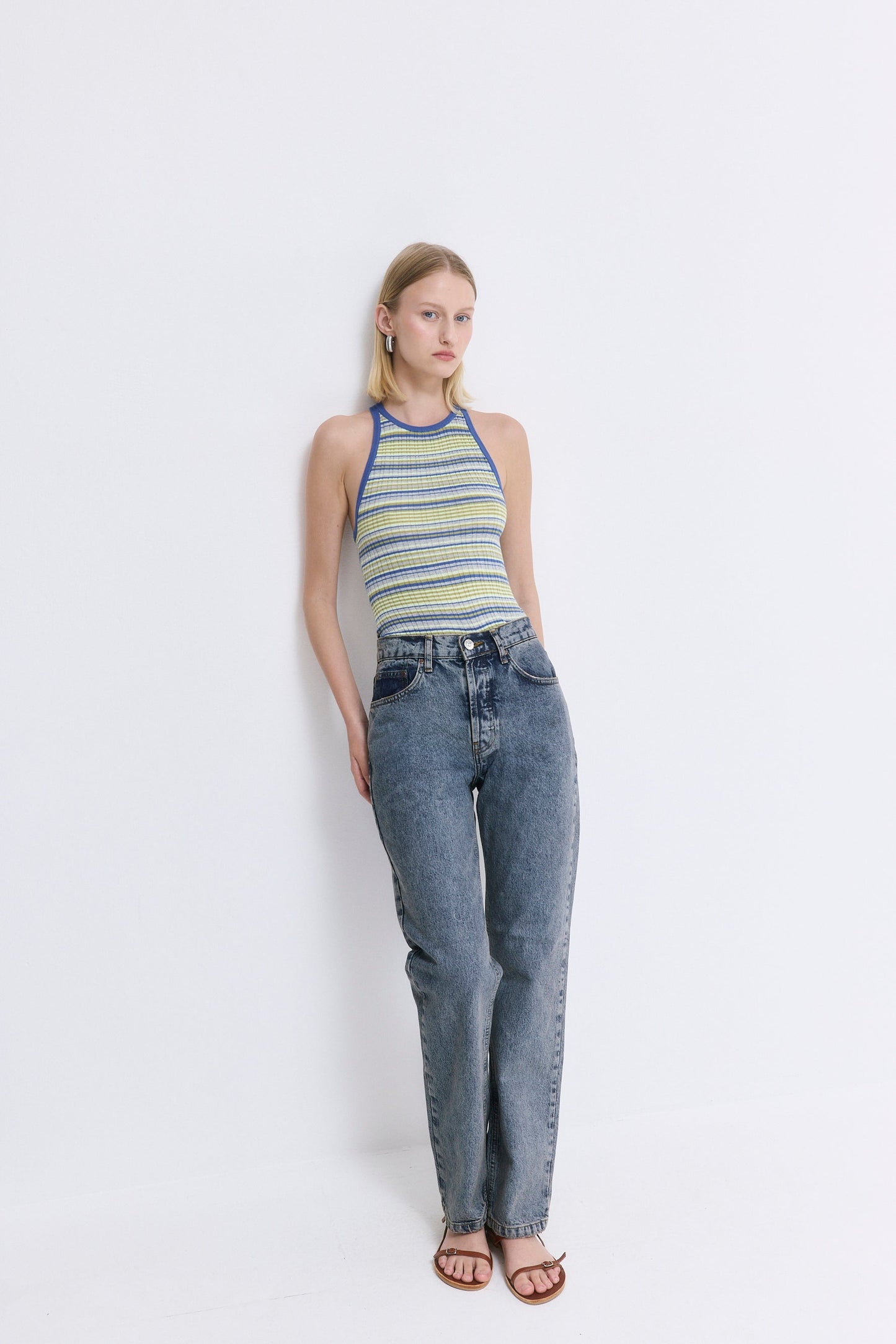 No.6| High Waisted Straight Full Length Denim - Dé Rococo