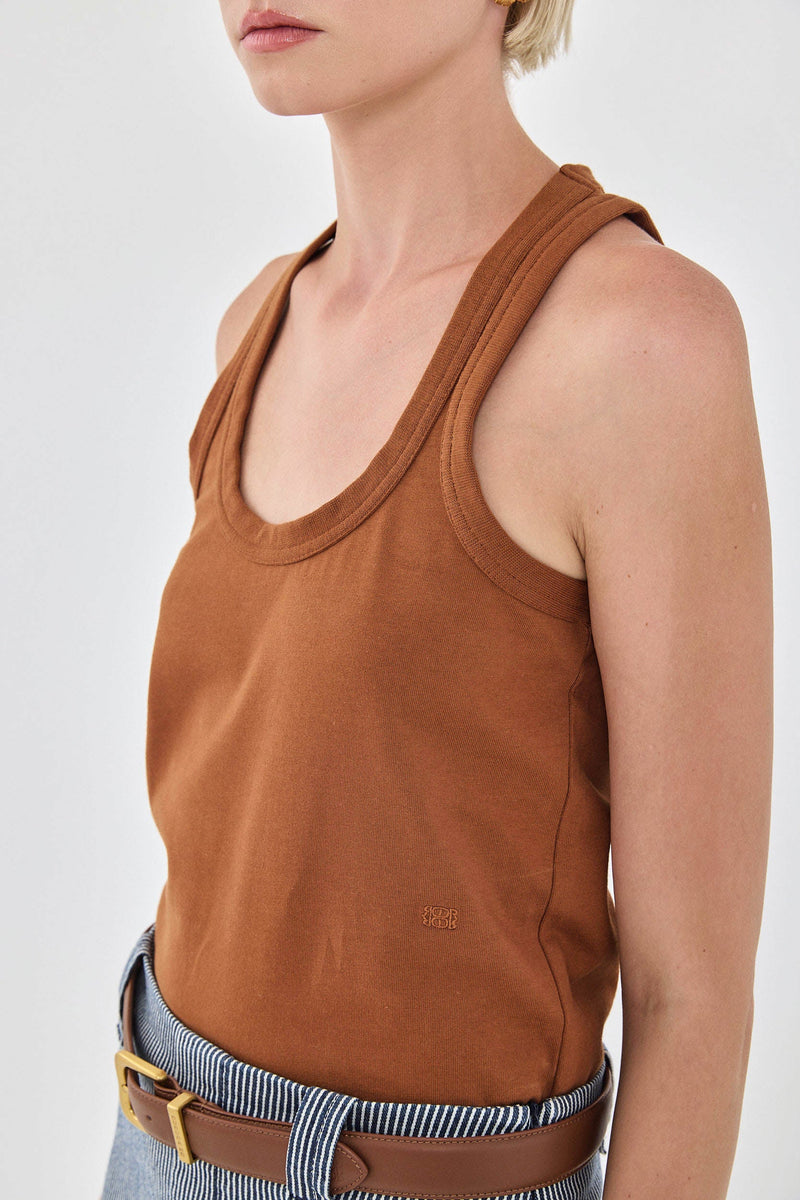 Heavy Cotton Deep Scoop Tank Top