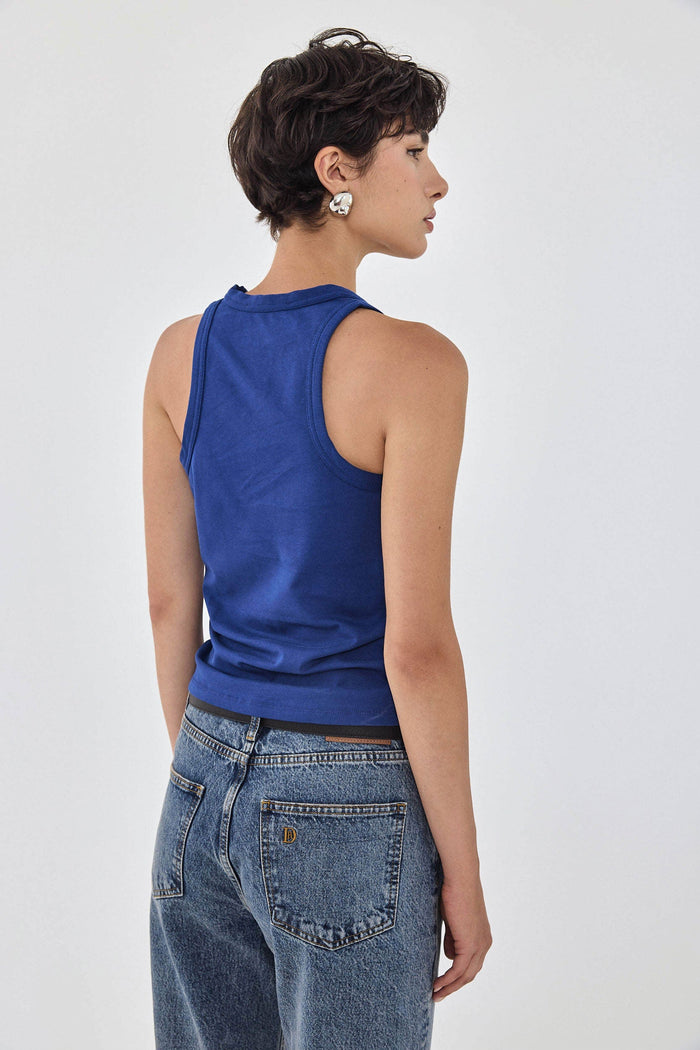 Heavy Cotton Deep Scoop Tank Top