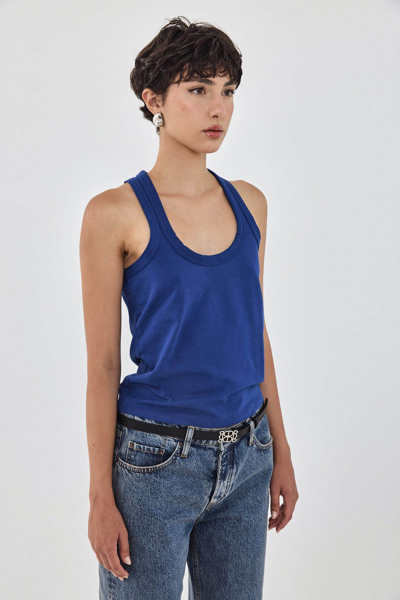 Heavy Cotton Deep Scoop Tank Top