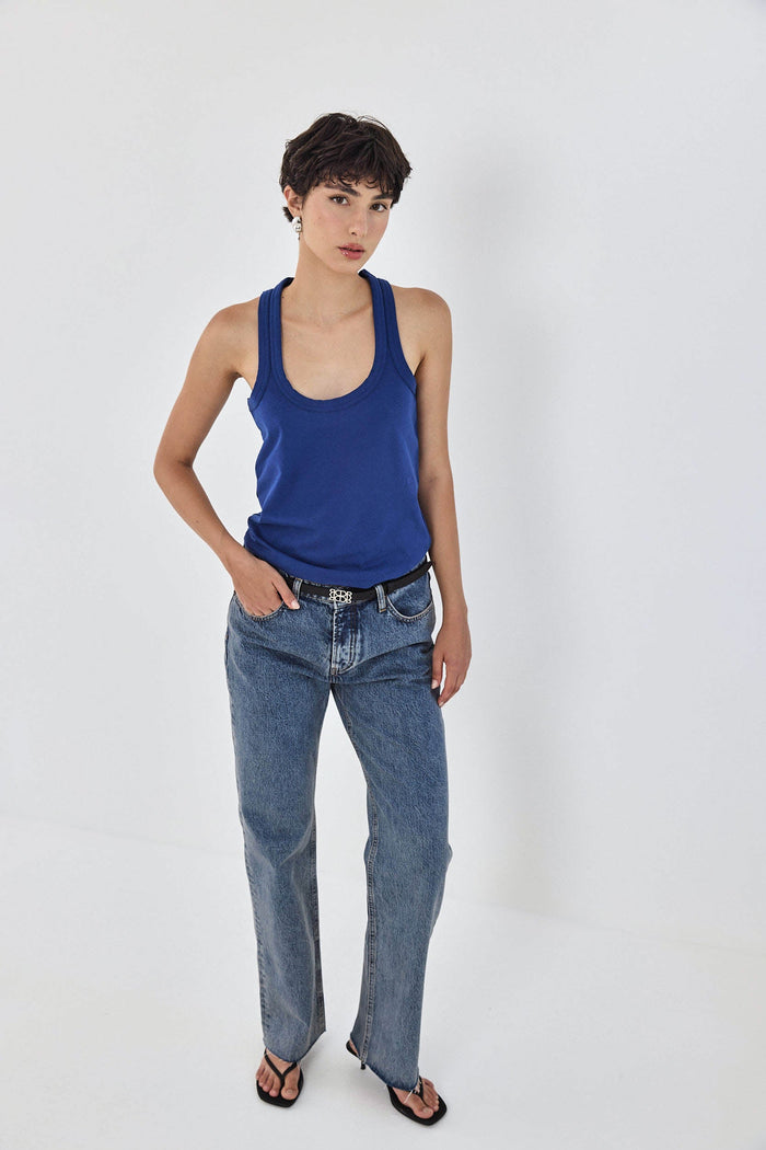 Heavy Cotton Deep Scoop Tank Top