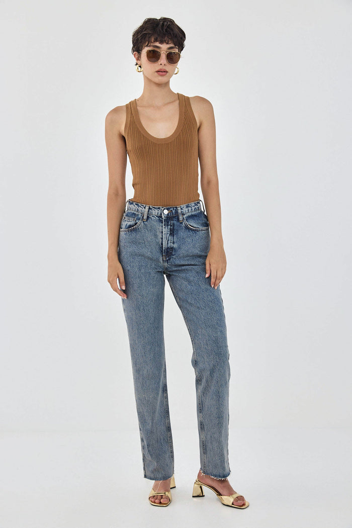 No.6| High Waisted Straight Full Length Denim