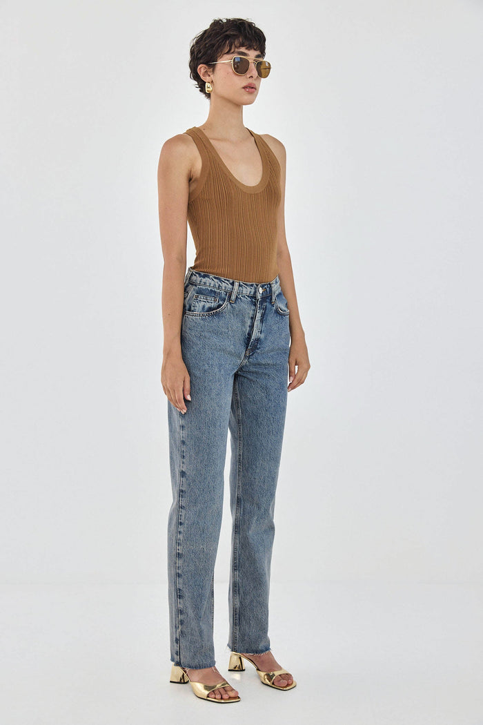 No.6| High Waisted Straight Full Length Denim