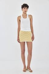 Pattern Knitted Mini Skirt