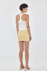 Pattern Knitted Mini Skirt