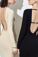 Open Back Buckle Maxi Dress