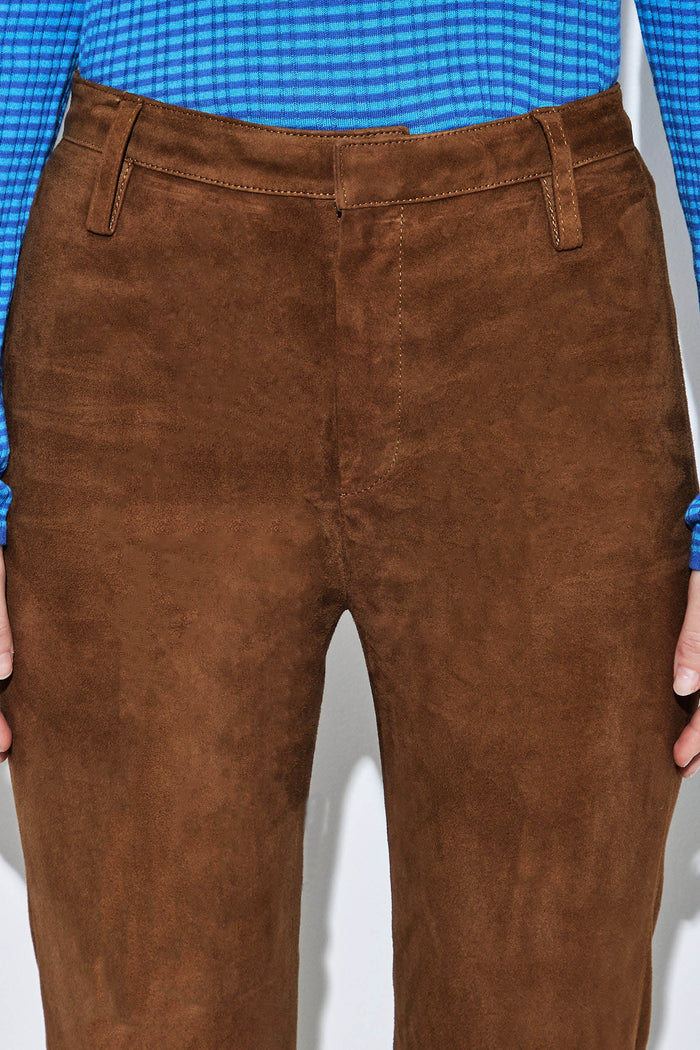 Suede Bootcut Pants