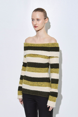 Off Shoulder Fuzzy Knit