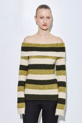 Off Shoulder Fuzzy Knit