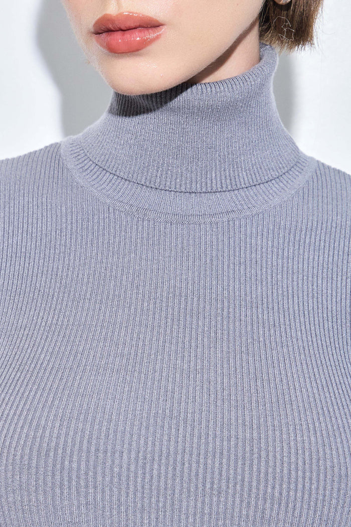 Ribbed Turtleneck Top