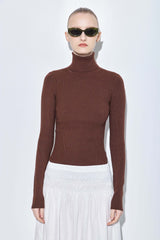 Ribbed Turtleneck Top