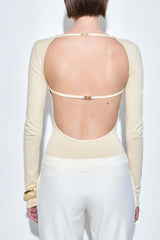 Knitted Open Back Buckled Top