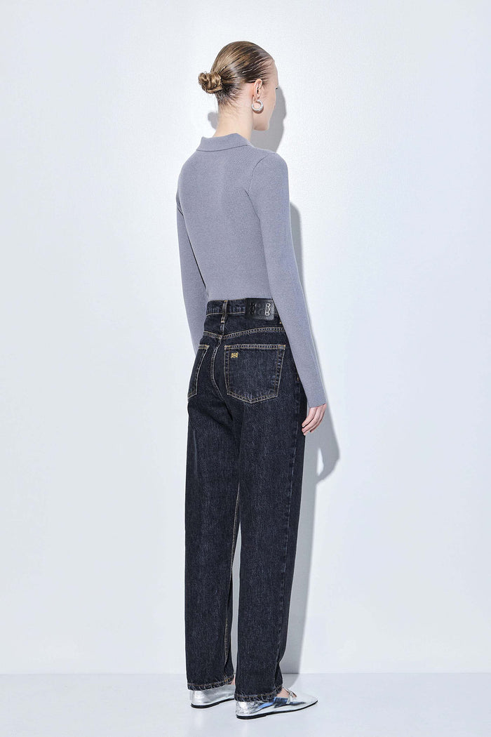 No.5| High Waist Straight Cropped Denim