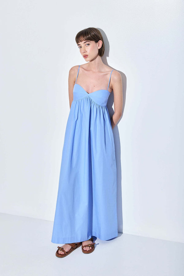 Cup Detail Poplin Maxi Dress