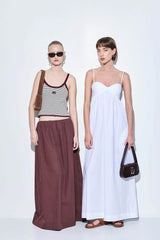 Poplin Volume Maxi Skirt