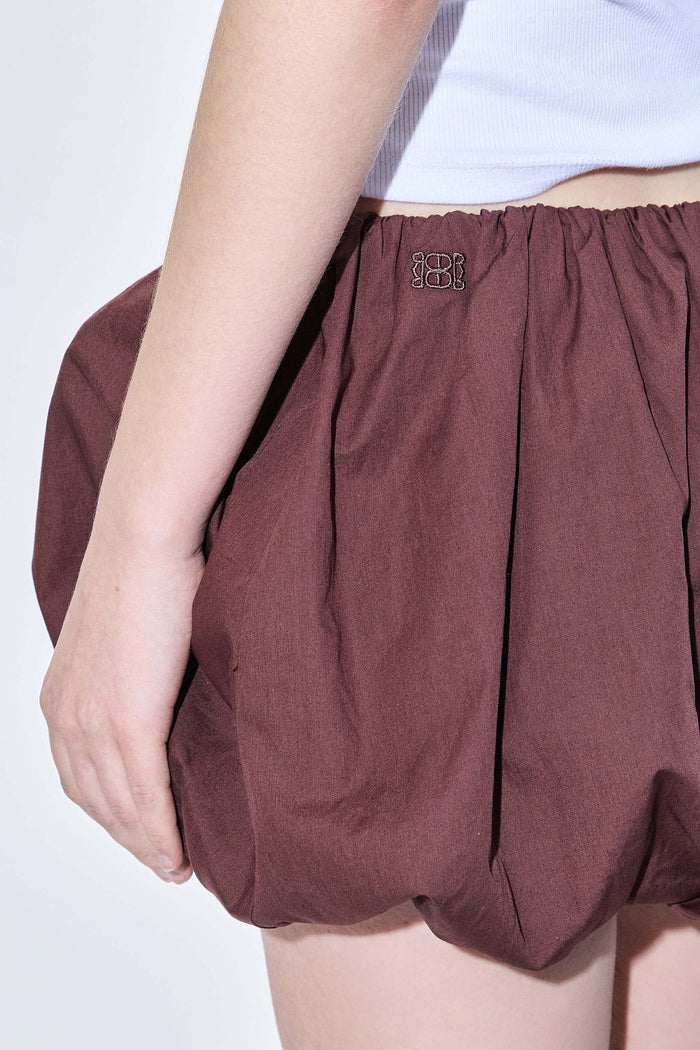 Poplin Bubble Mini Skirt