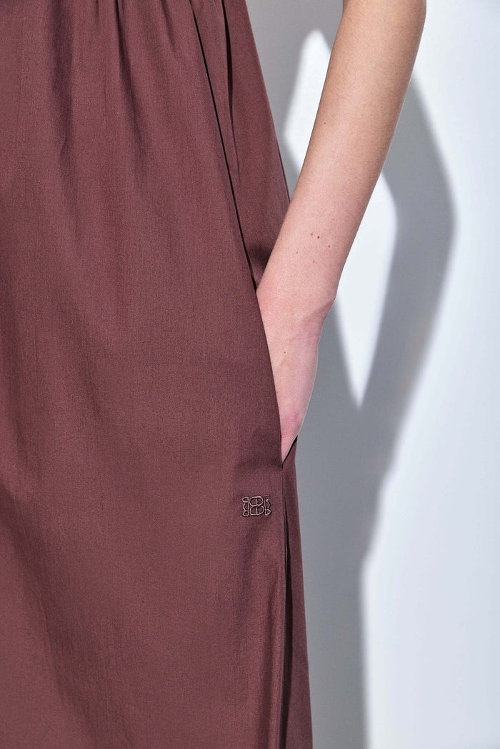 Cup Detail Poplin Maxi Dress