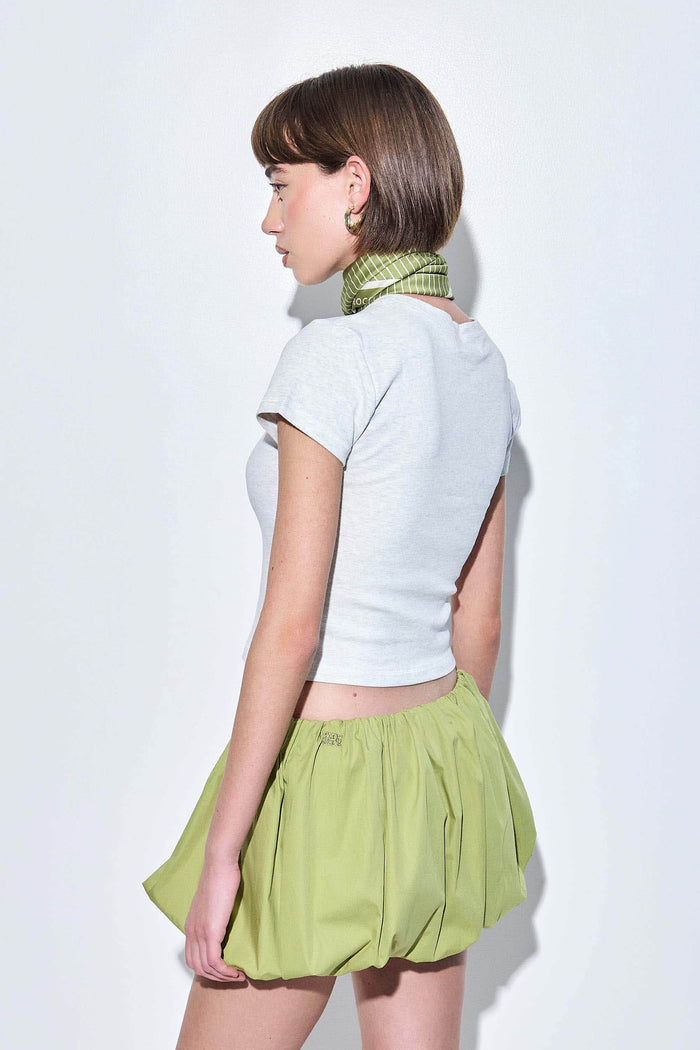 Poplin Bubble Mini Skirt