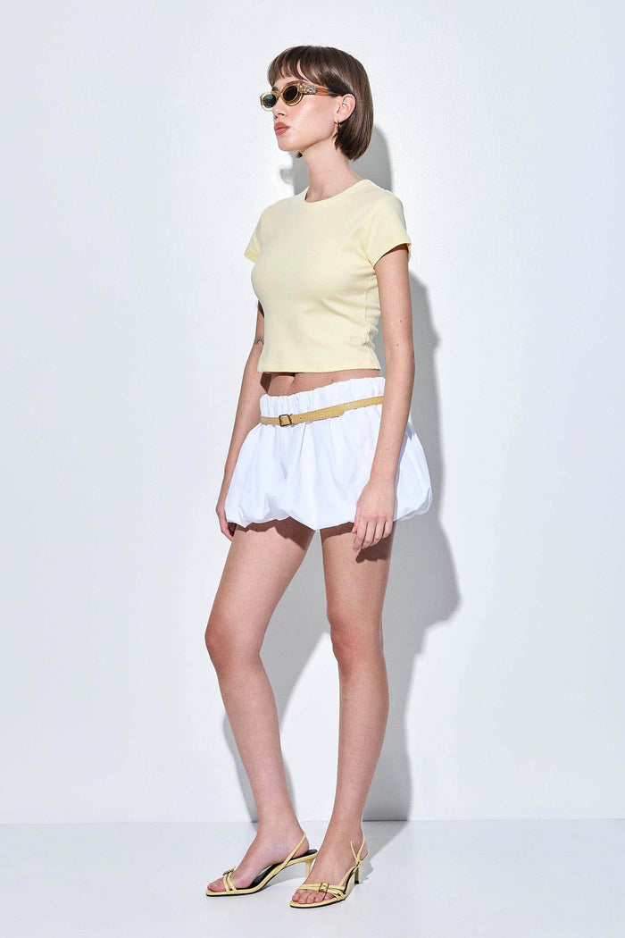 Poplin Bubble Mini Skirt