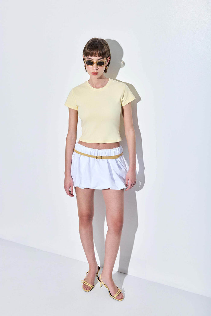 Poplin Bubble Mini Skirt