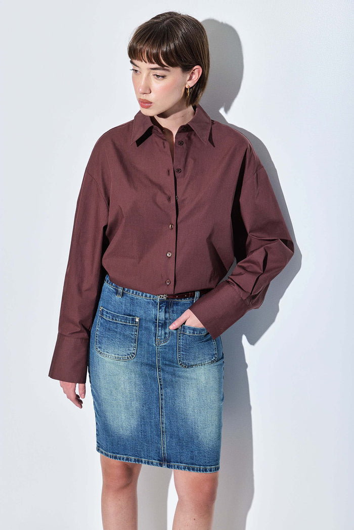 Oversized Poplin Button Down Shirt