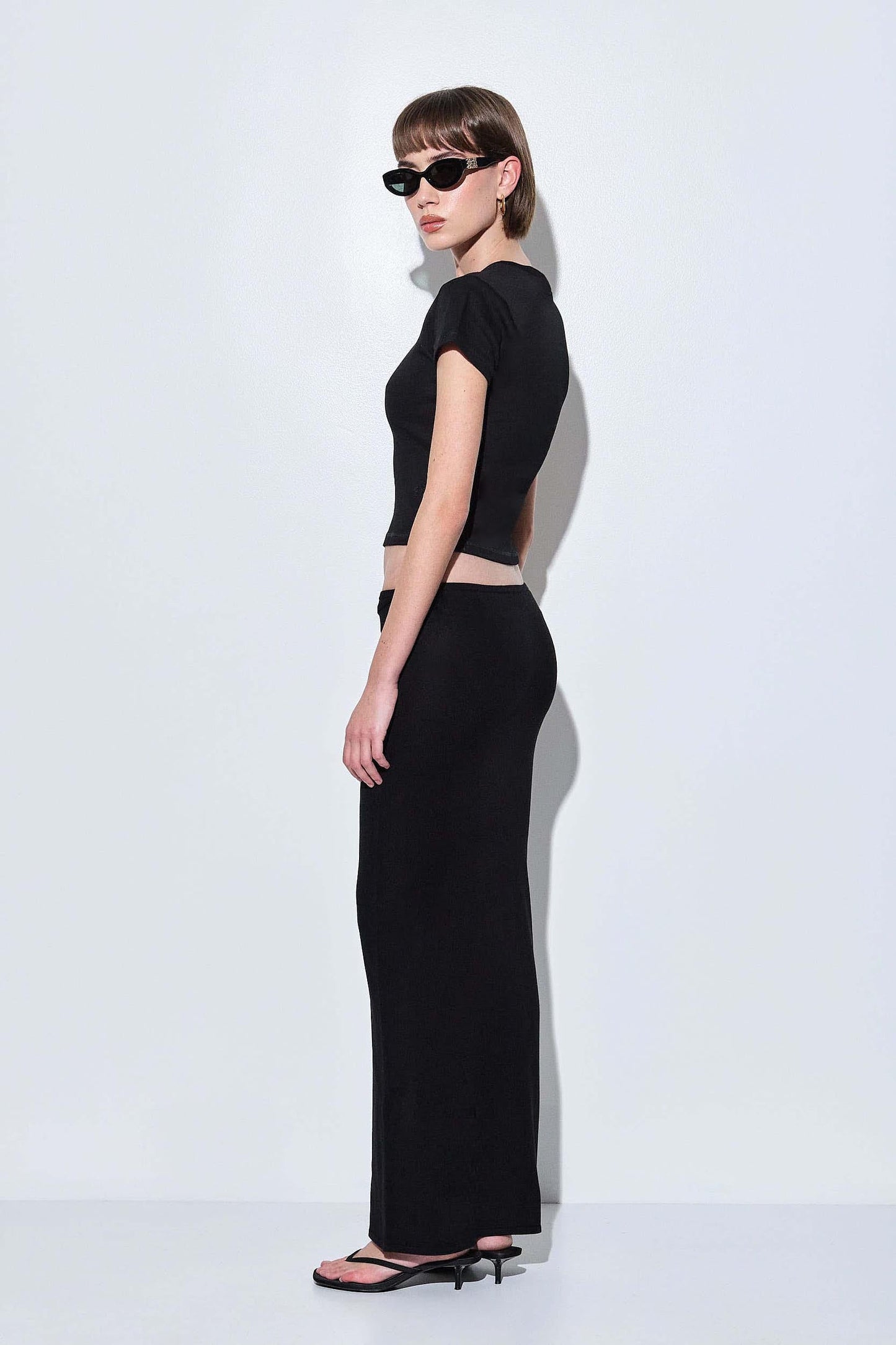 Knitted Buckle Maxi Skirt