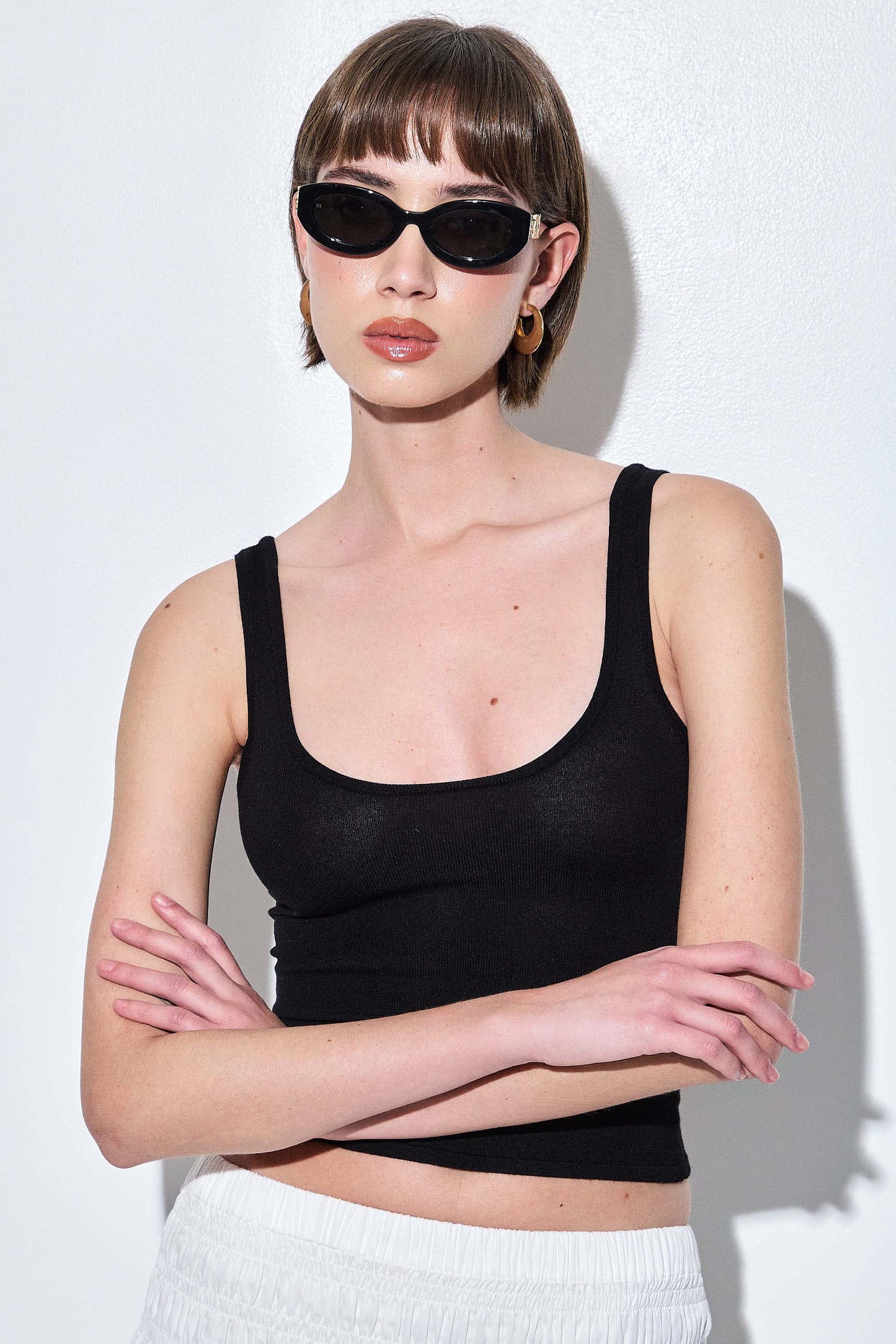 Deep Scoop Knitted Tank Top