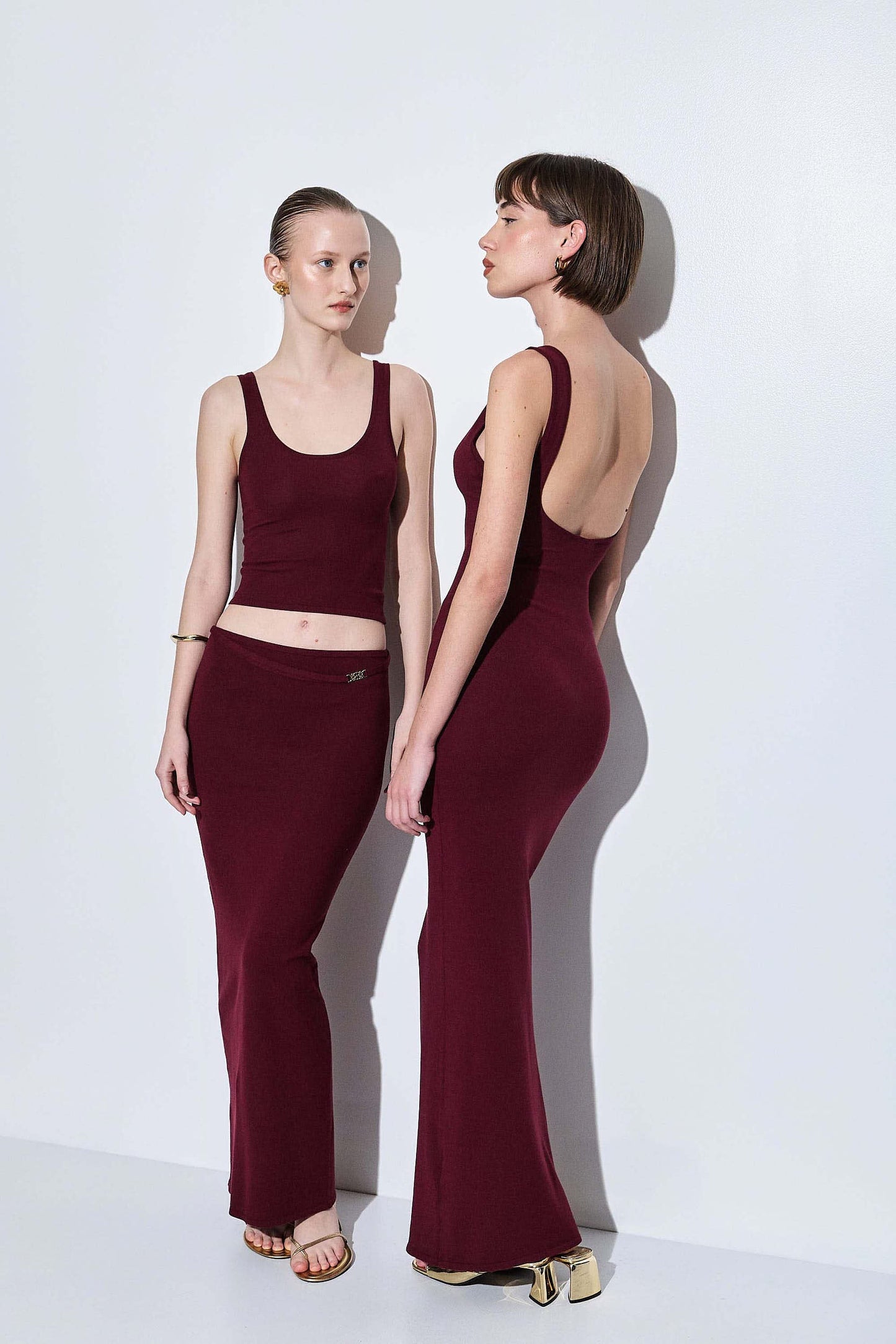 Knitted Buckle Maxi Skirt