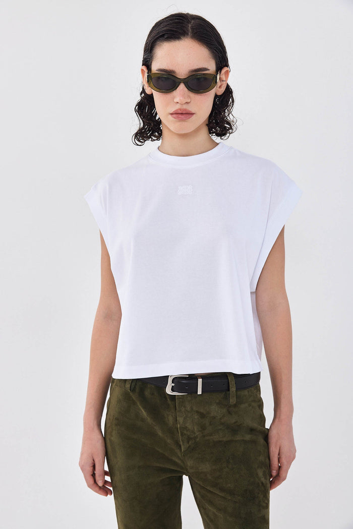 Sleeveless Ribbed Cropped Top