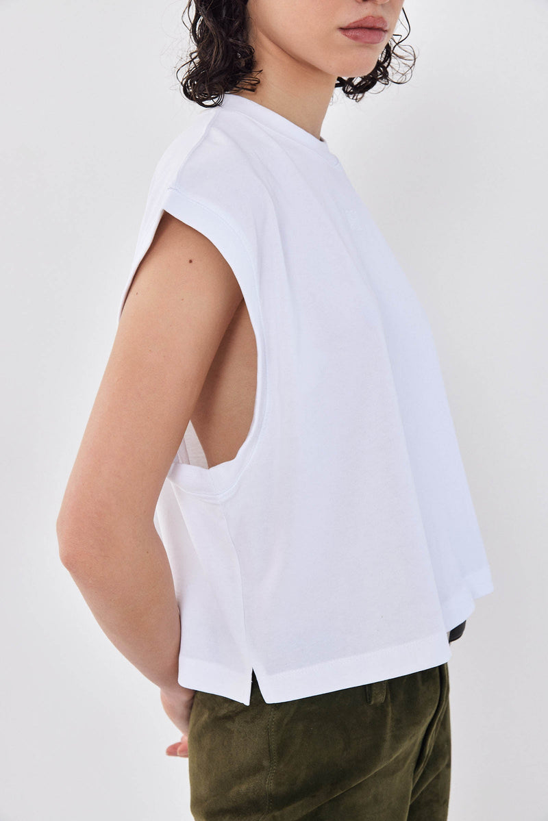 Sleeveless Ribbed Cropped Top