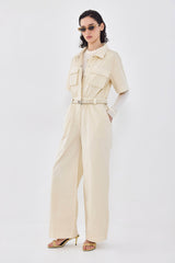 Short Sleeved Cargo Jumpsuit