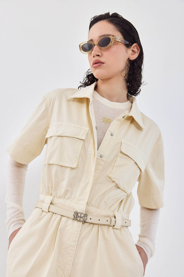 Short Sleeved Cargo Jumpsuit