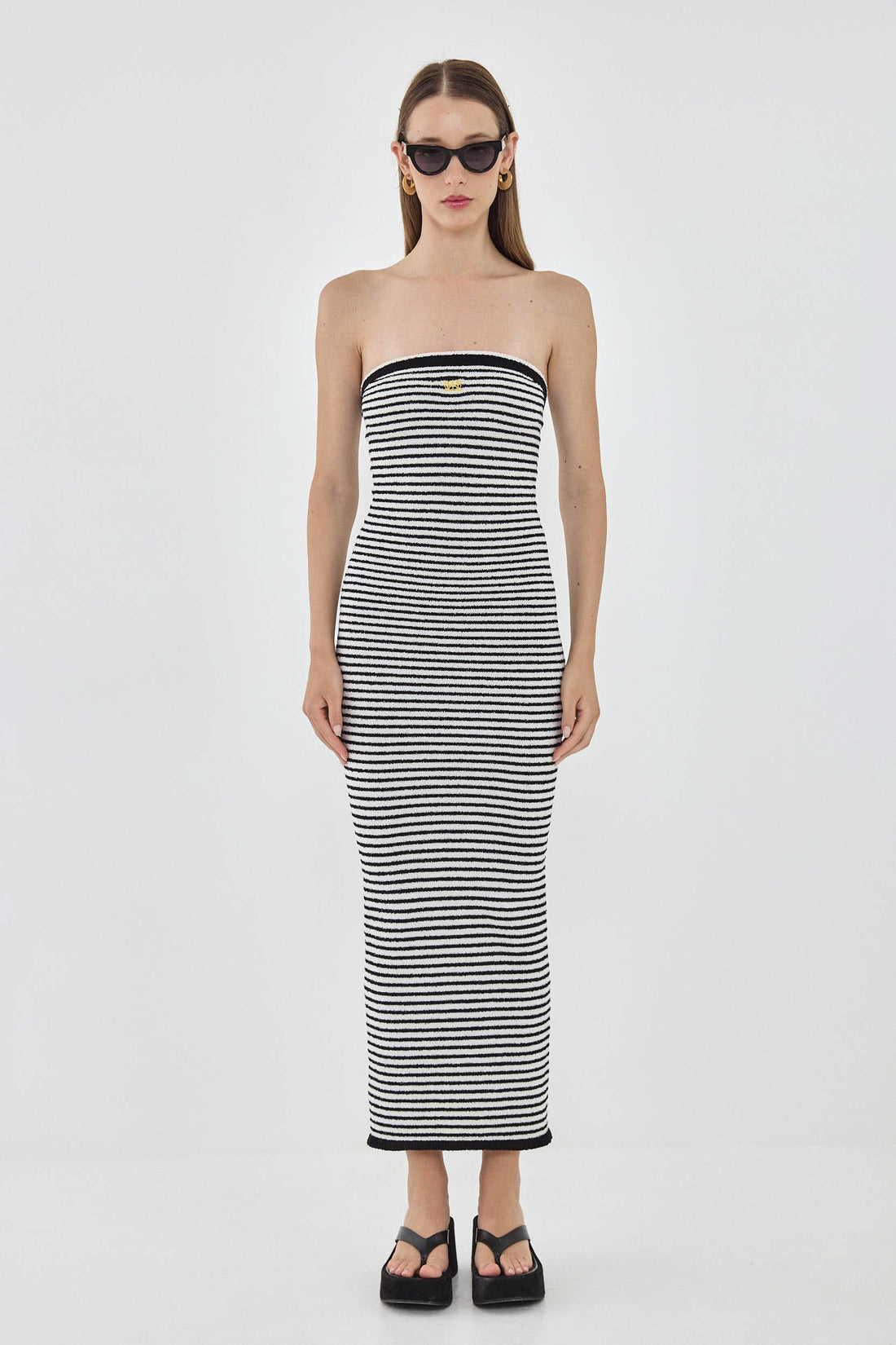 boucle maxi dress Marisol Off Shoulder Boucle Maxi Dress - Ivory