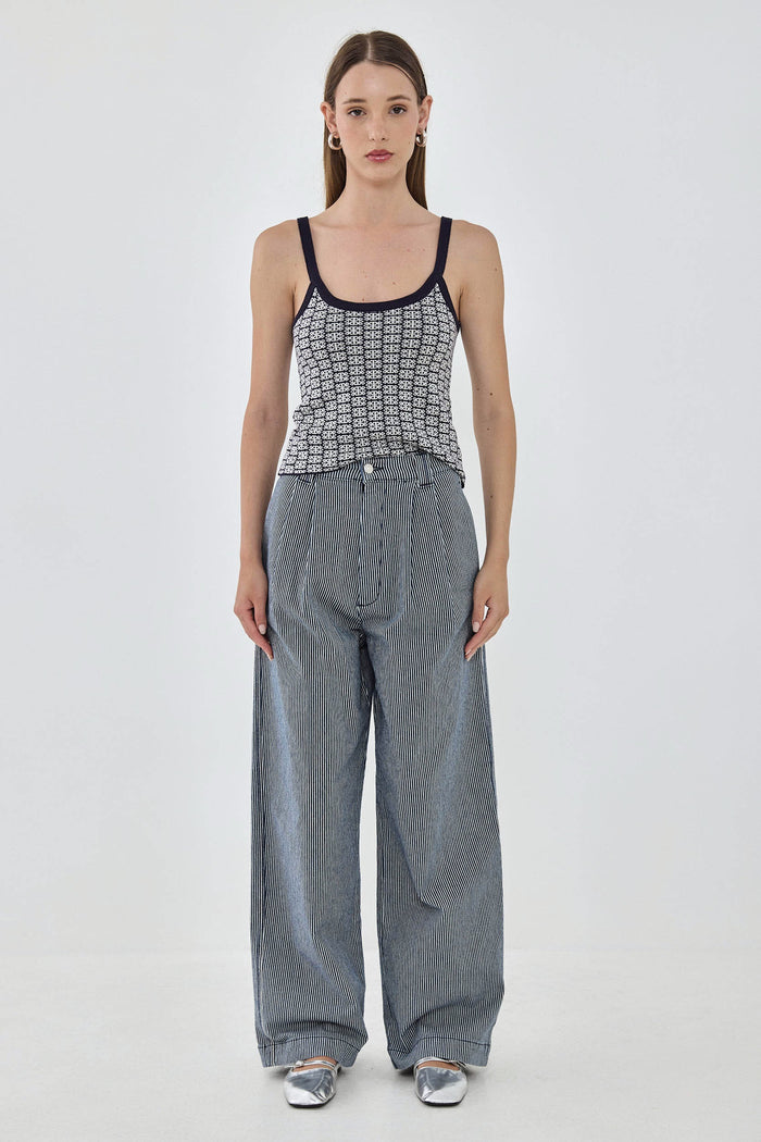 Drill Cotton Wide Leg Pants