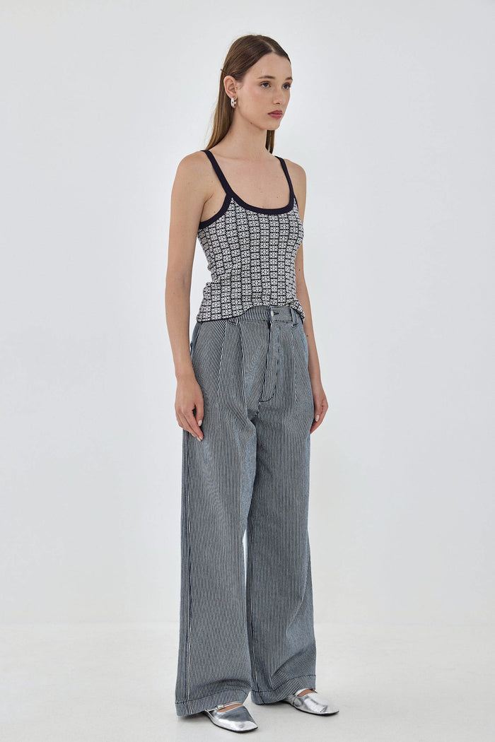 Drill Cotton Wide Leg Pants