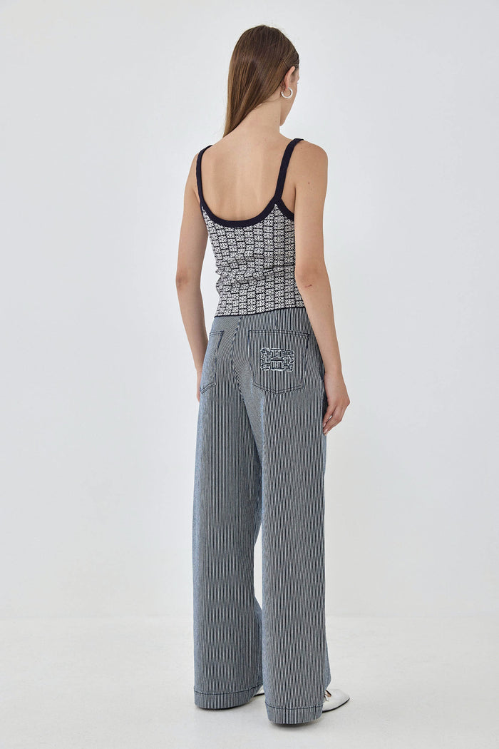 Drill Cotton Wide Leg Pants