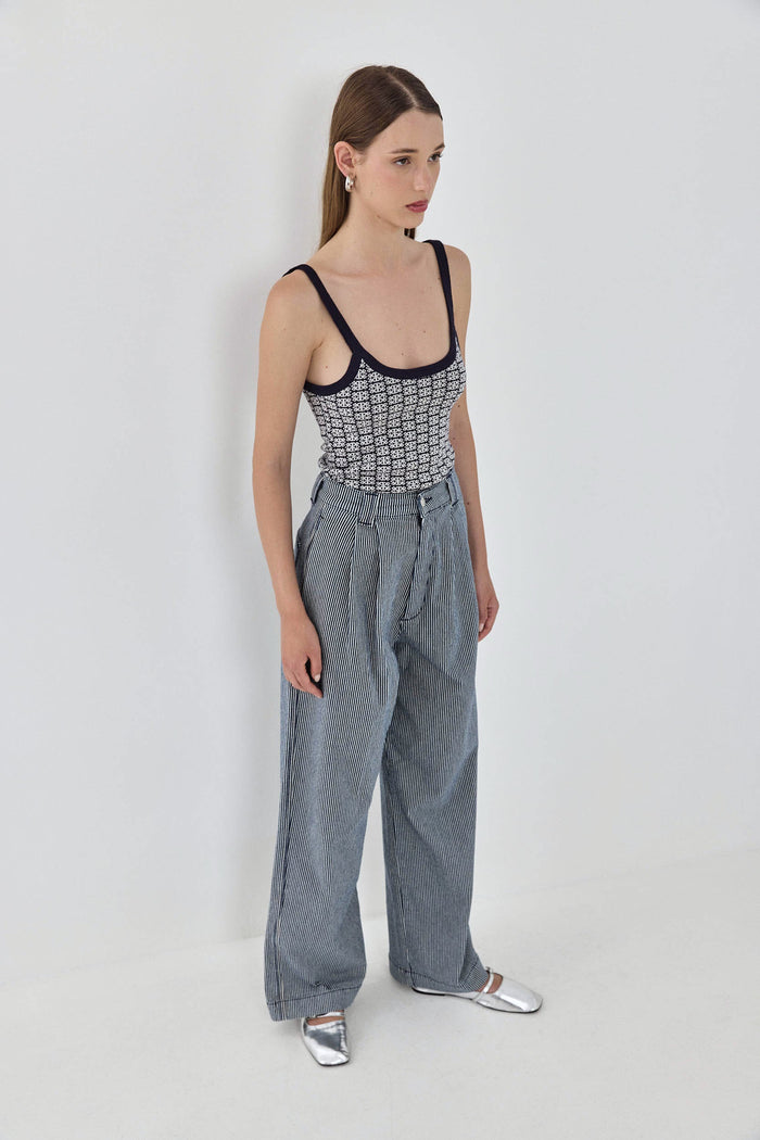 Drill Cotton Wide Leg Pants