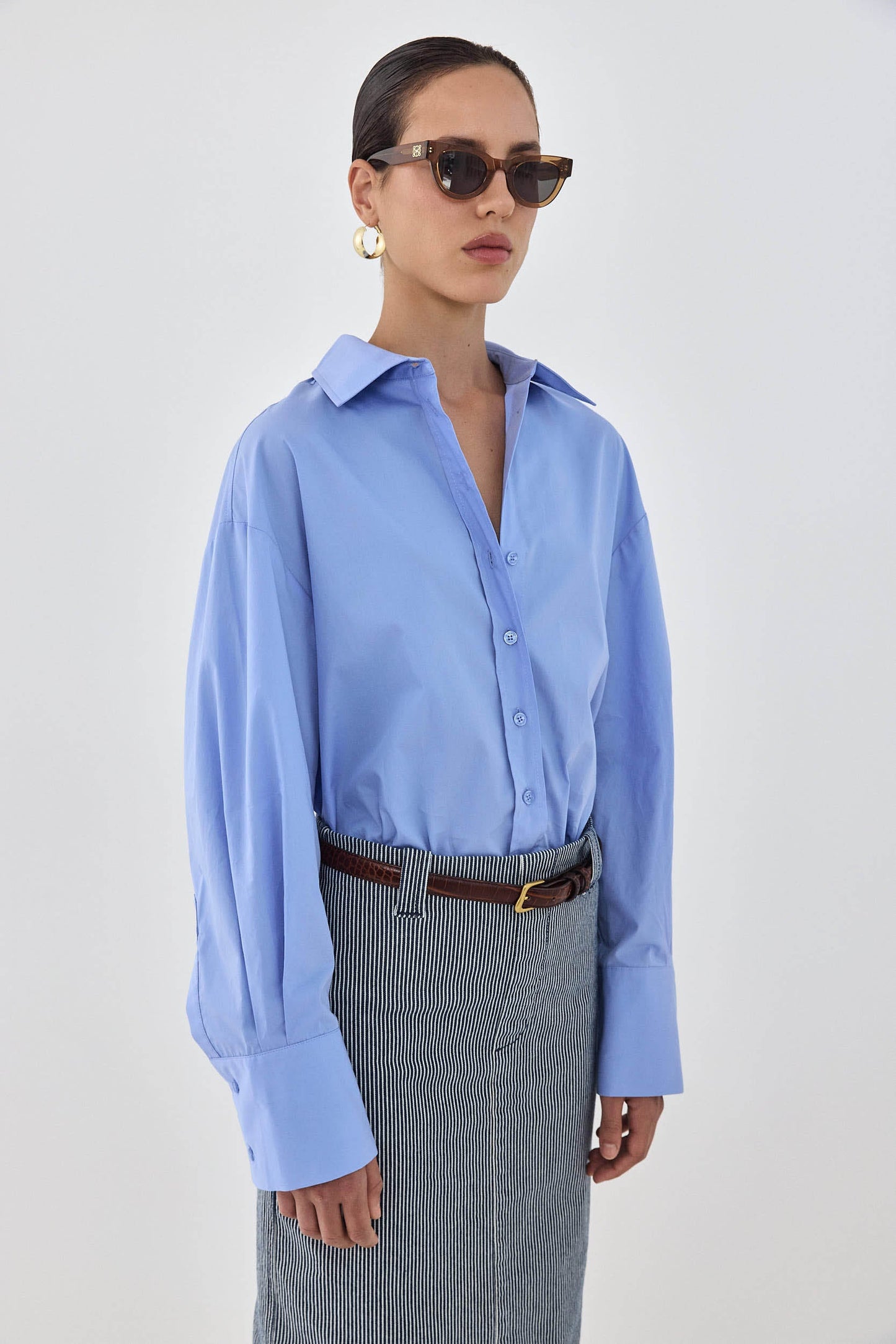 Oversized Poplin Button Down Shirt - Dé Rococo