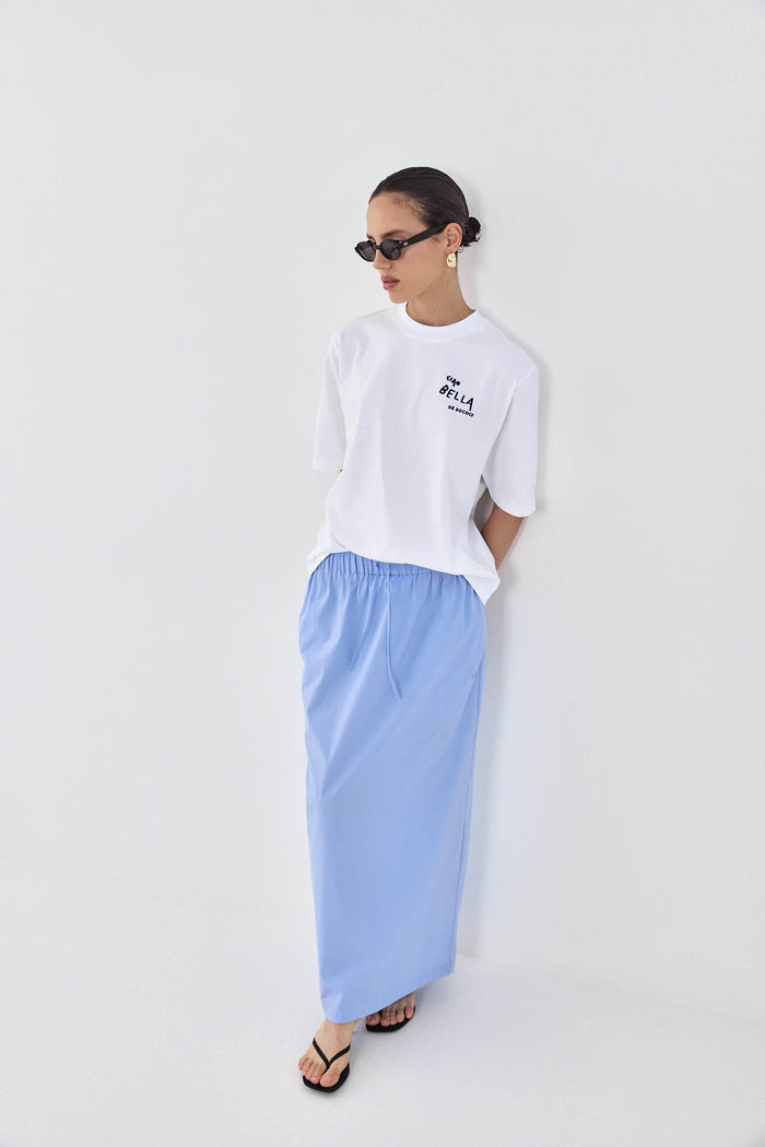 Poplin Gathered Maxi Skirt