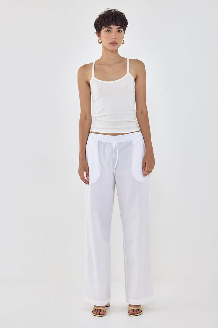 Poplin Wide Leg Pants