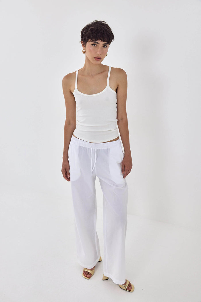 Poplin Wide Leg Pants