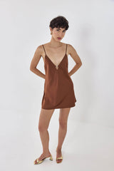 Satin Slip Open Back Mini Dress