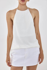 Satin Collared Tank Top