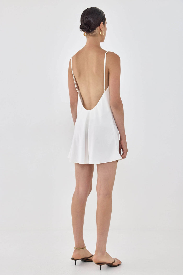 Satin Slip Open Back Mini Dress