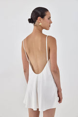 Satin Slip Open Back Mini Dress