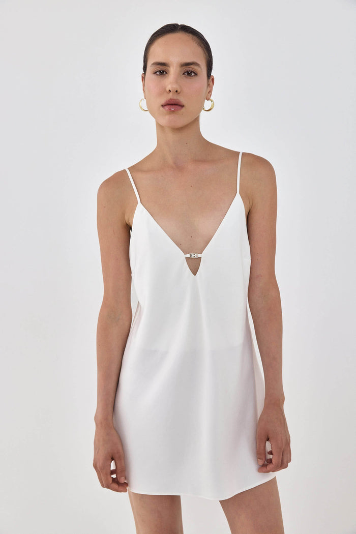 Satin Slip Open Back Mini Dress