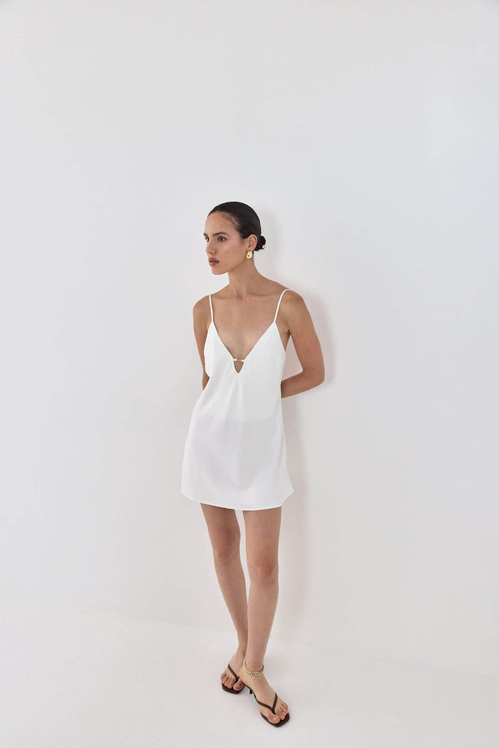 Satin Slip Open Back Mini Dress